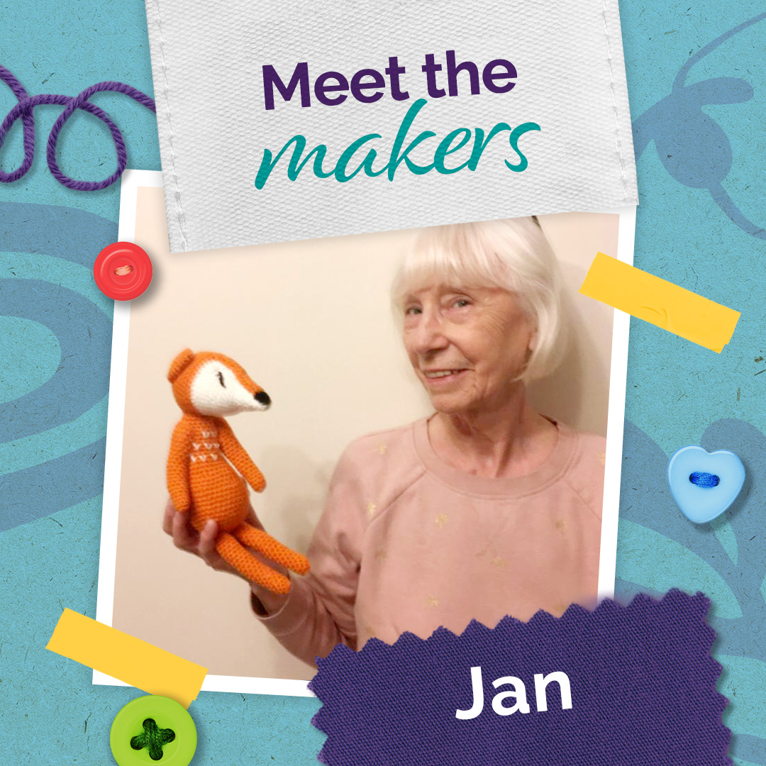 Cosby Crafter Jan with her handmade fox James