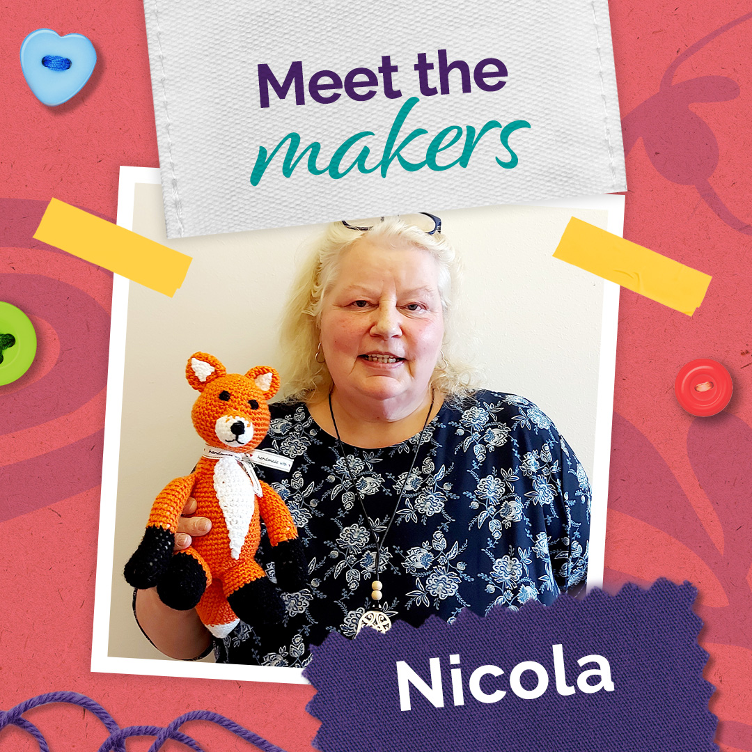 Cosby Crafter Nicola with her handmade fox Frieda