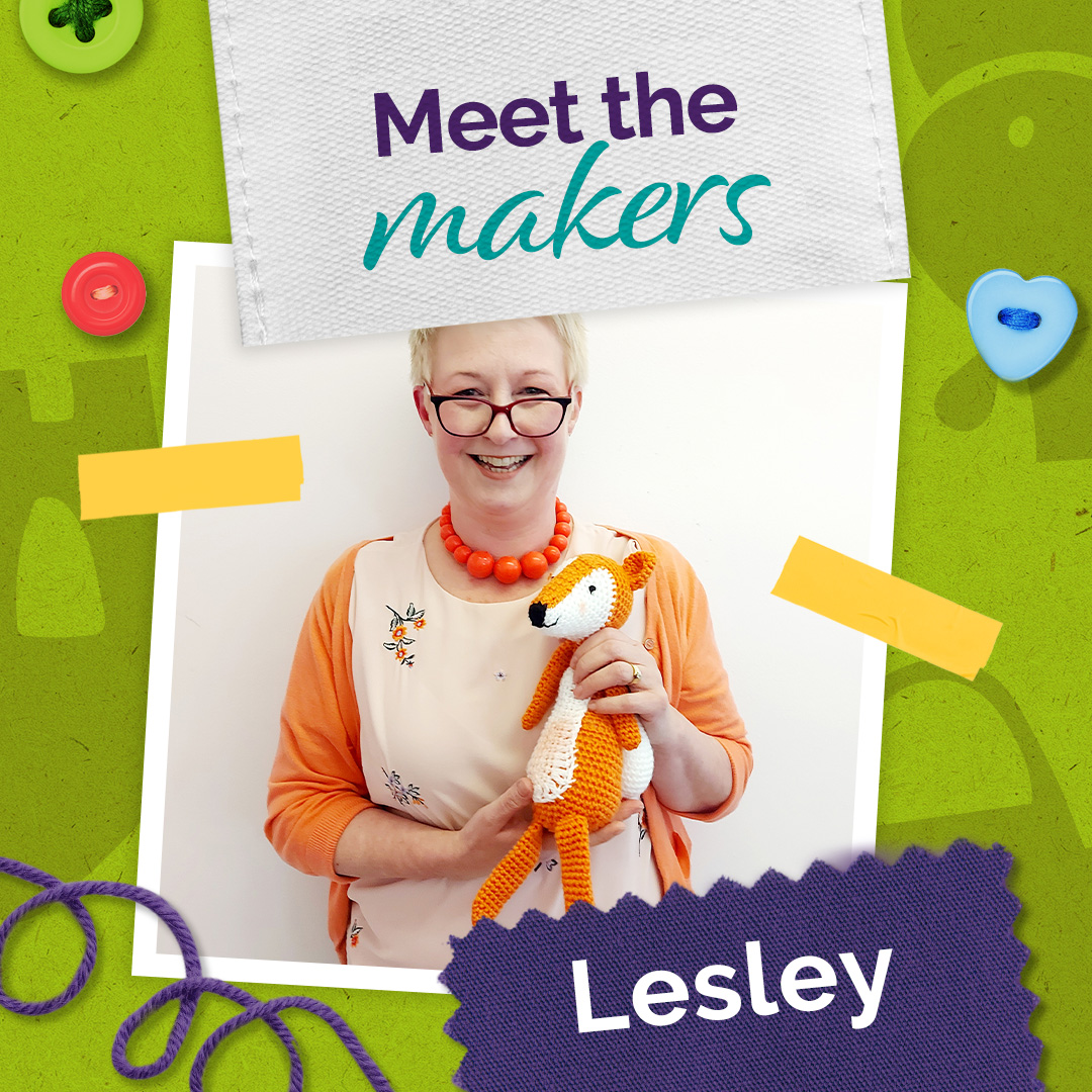 Cosby Crafter Lesley with her handmade fox Ferris