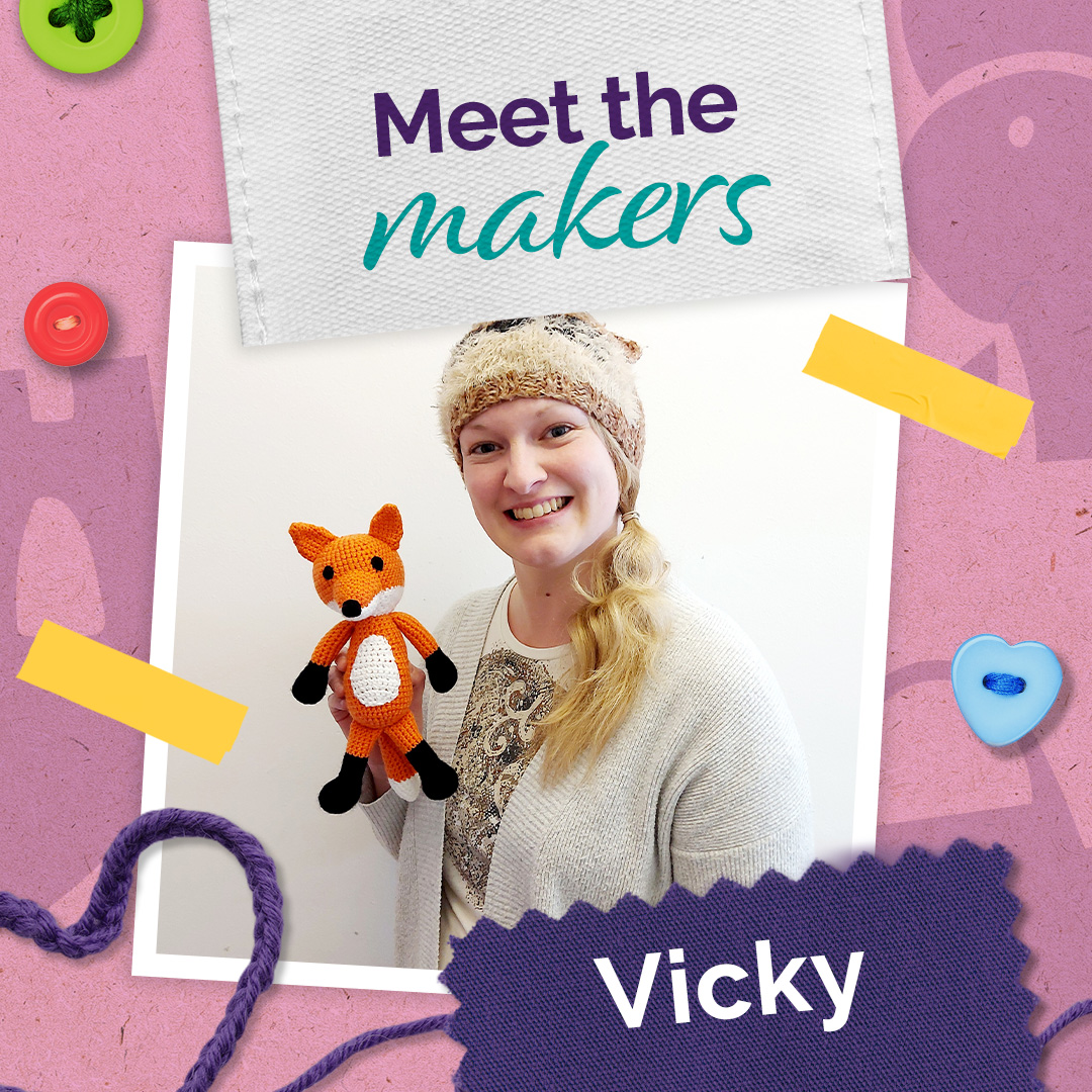 Cosby Crafter Vicky with her handmade fox Felix