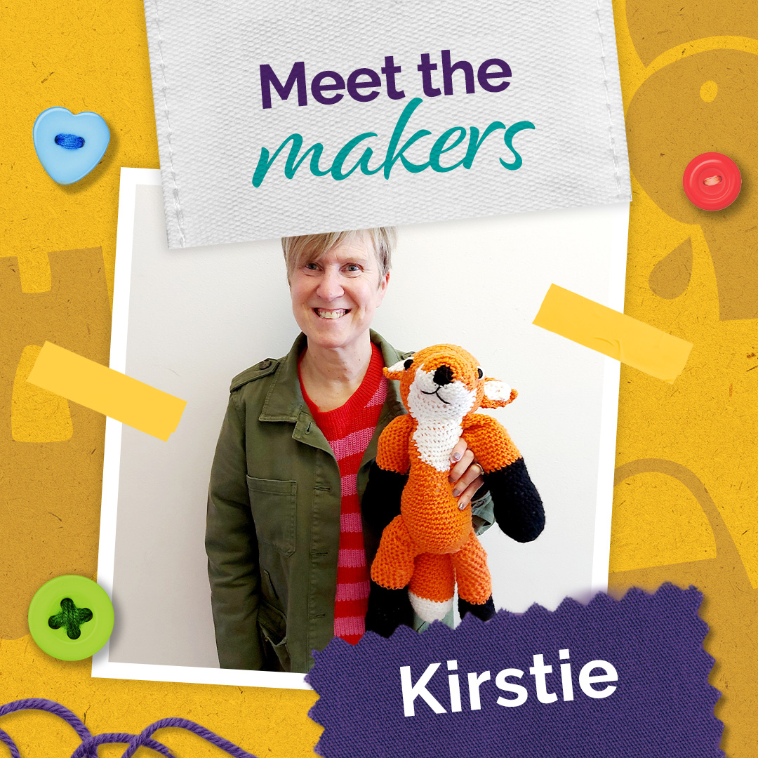 Cosby Crafter Kirstie with her handmade fox Filbert