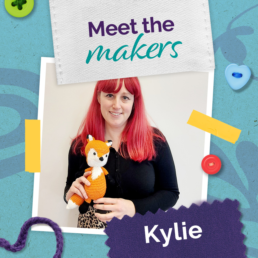 Cosby Crafter Kylie with her handmade fox Lester